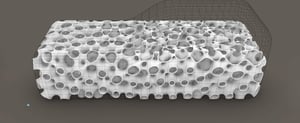 Spherene lattice model in Grasshopper showing smooth geometric transition within a 3D mesh boundary.